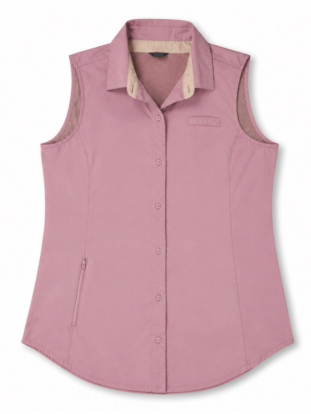 Eddie Bauer Women’s Sleeveless Button-Front Performance Shirt - Dusty Rose